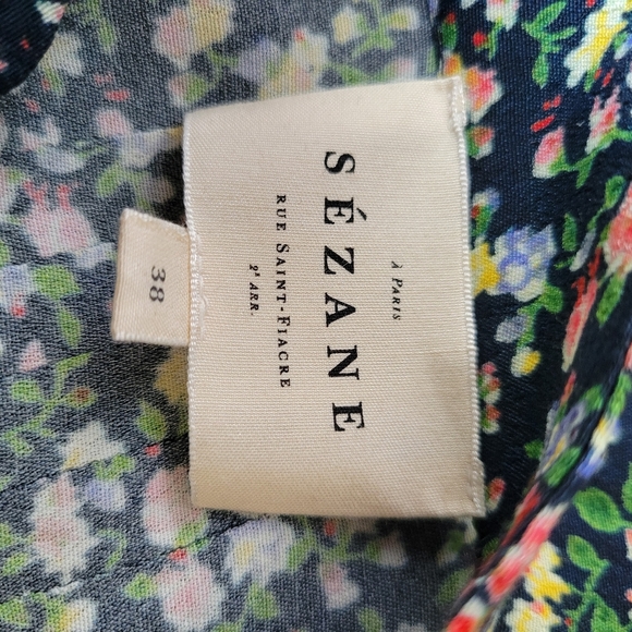 Sezane Sobral Mini Dress Garden Marine 38 or 6 - Picture 13 of 16